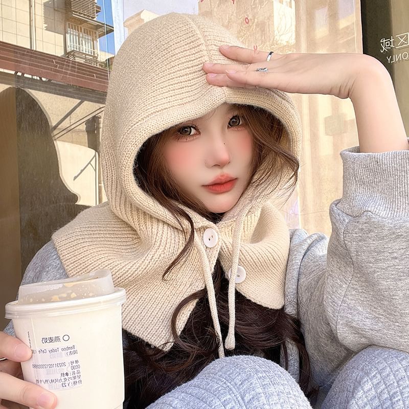 Knit Balaclava Buttoned