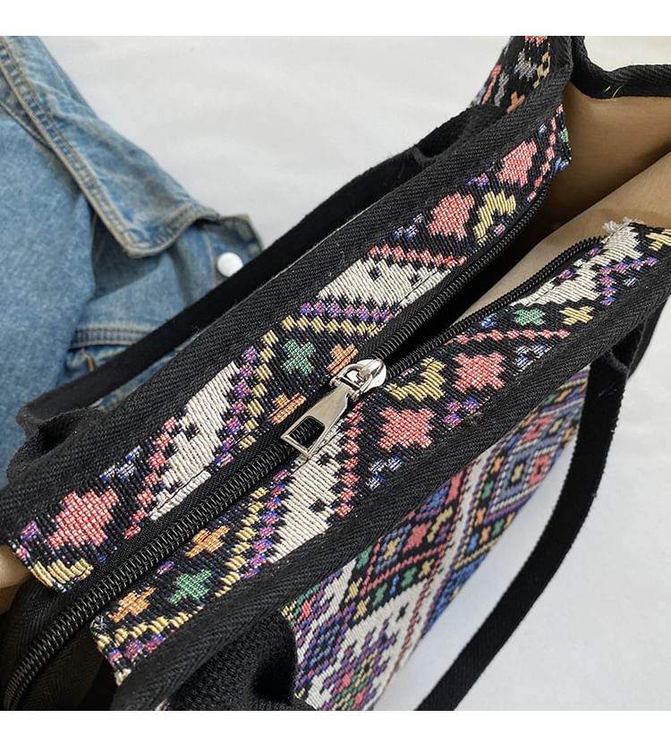 Patterned Fabric Tote Bag