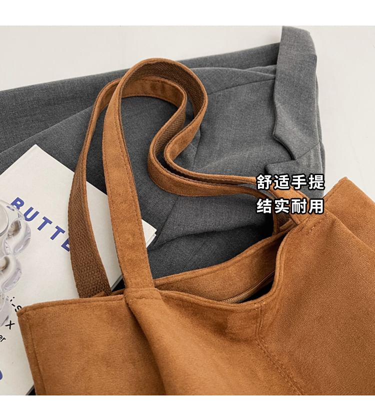 Faux Suede Tote Bag