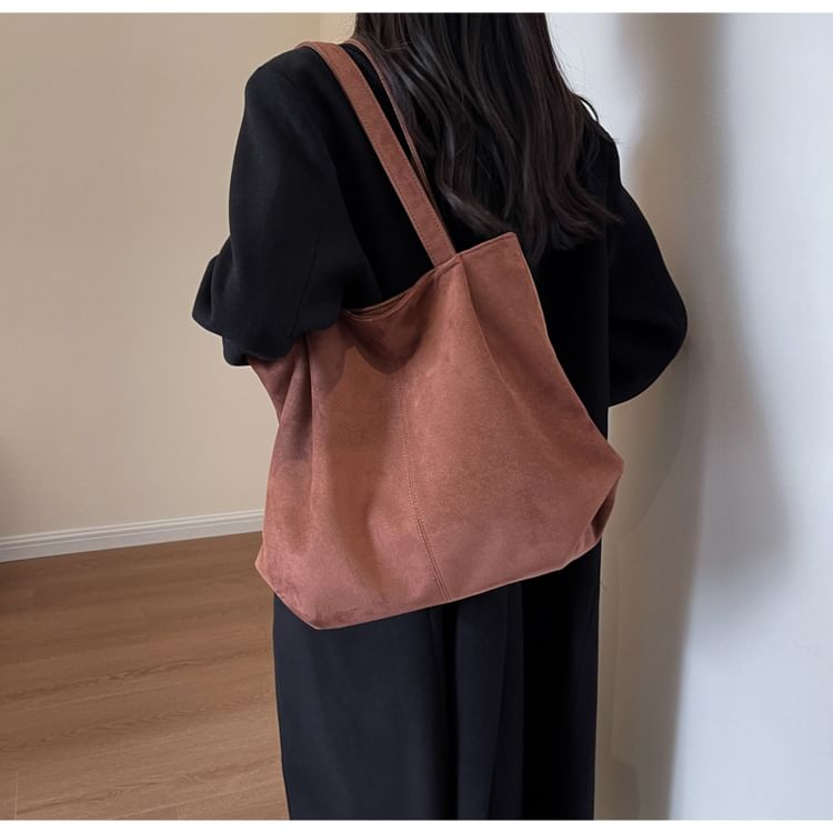 Faux Suede Tote Bag