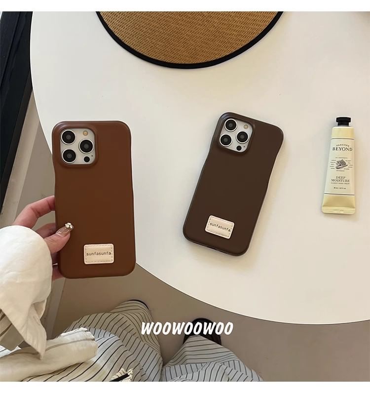 Leather Phone Faux Applique Case Lettering