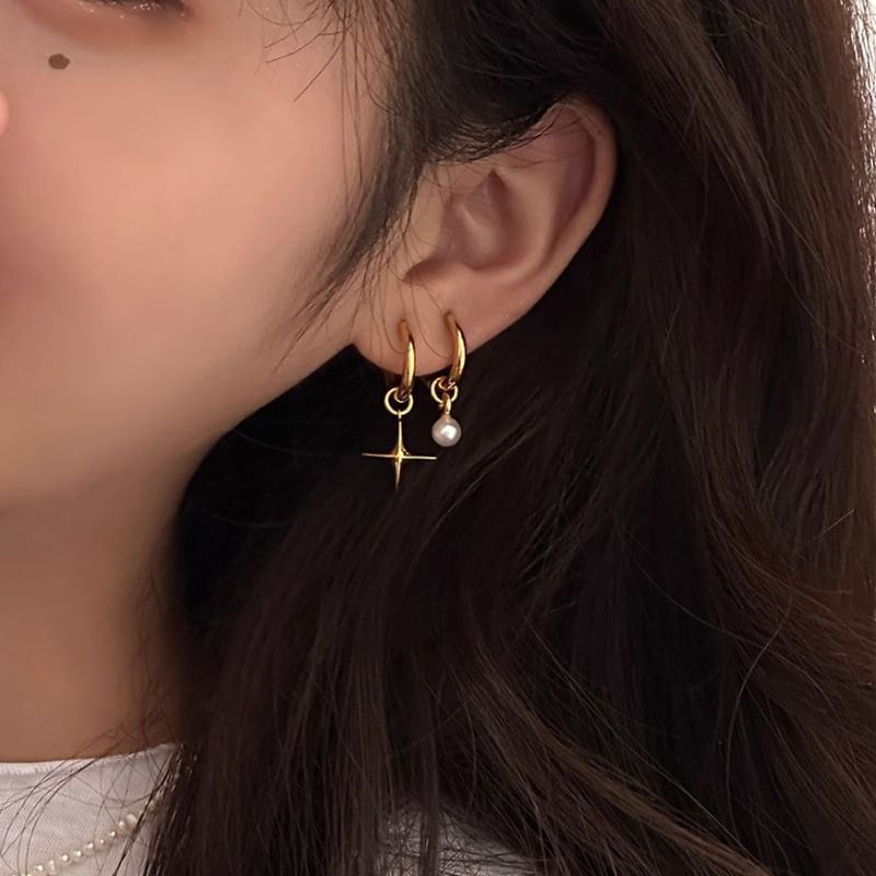 Star Asymmetrical Alloy Drop Earring