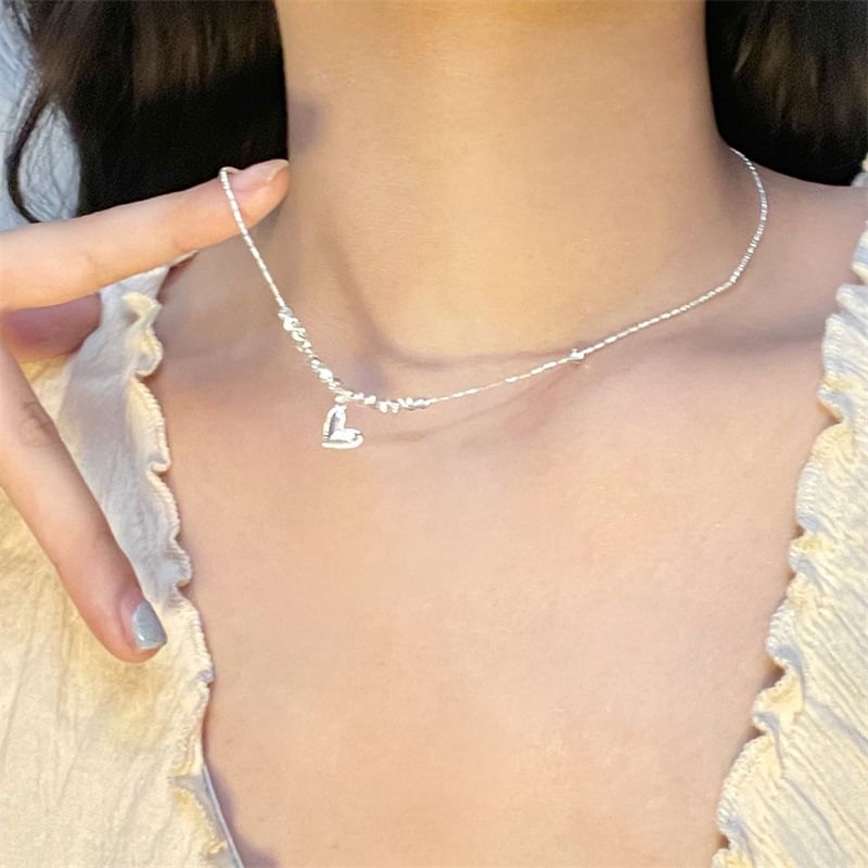 Necklace Pendant Heart Beaded