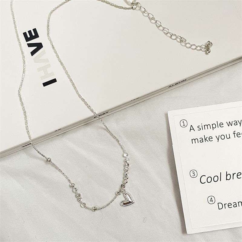 Necklace Pendant Heart Beaded