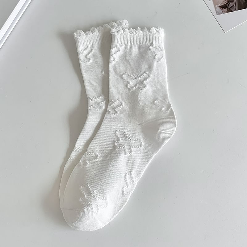 Printed Ruffled Socks