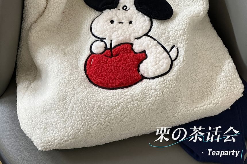 Cartoon Fleece Tote Bag