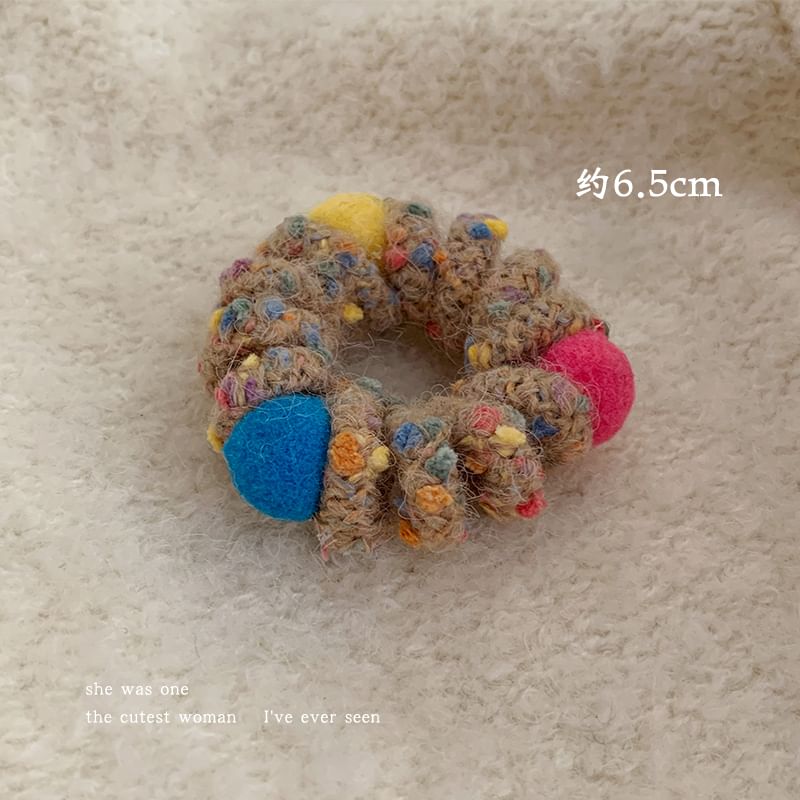 Pom Pom Yarn Coil Hair Tie