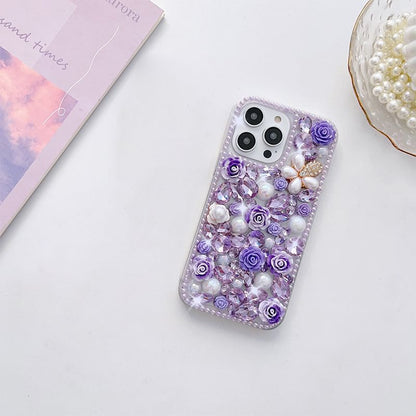 Floral Rhinestone Phone Case - iPhone X / XS / XR / XS Max / 11 / 11 Pro / 11 Pro Max / 12 / 12 Pro / 12 mini / 12 Pro Max / 13 / 13 Pro / 13 mini / 13 Pro Max / 14 / 14 Plus / 14 Pro / 14 Pro Max / 15 / 15 Plus / 15 Pro / 15 Pro Max