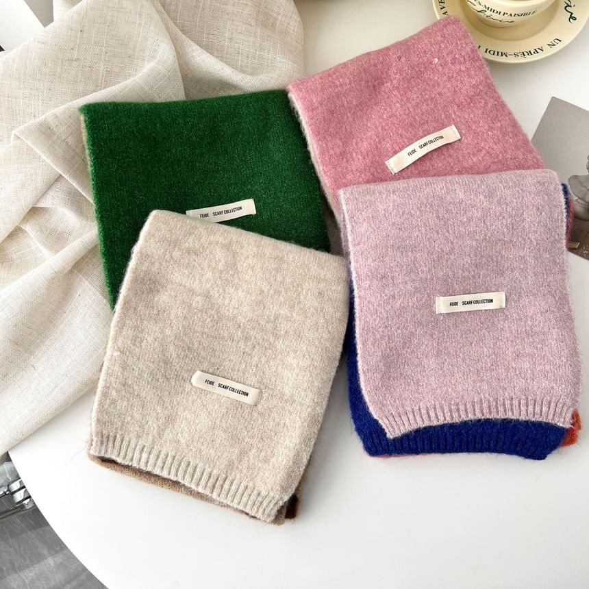 Color Scarf Block Knit