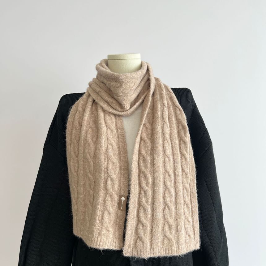 Knit Scarf Cable Plain