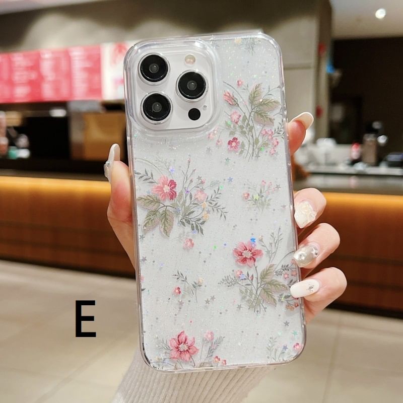 Floral Butterfly Transparent Phone Case For iPhone 12/12 Pro, 12 Pro Max, 13, 13 Pro, 13 Pro Max, 14, 14 Plus, 14 Pro, 14 Pro Max, 15, 15 Pro, 15 Pro Max