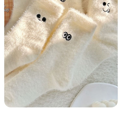 Cartoon Embroidered Fluffy Socks / Set