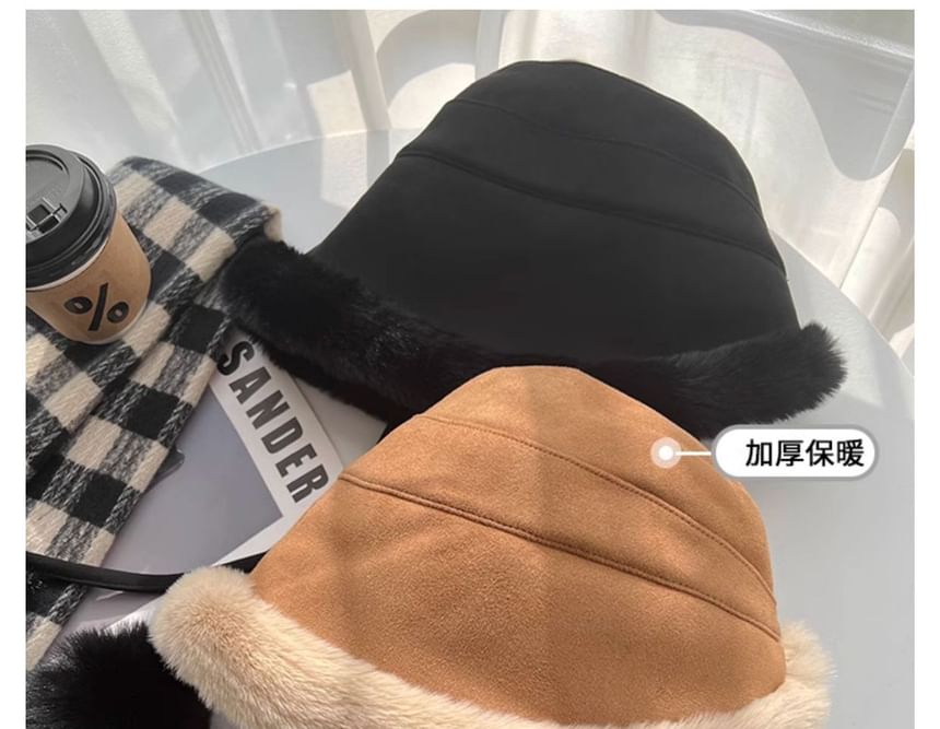 Pom Shearling Faux Hat