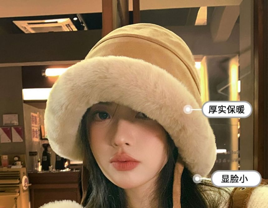 Pom Shearling Faux Hat