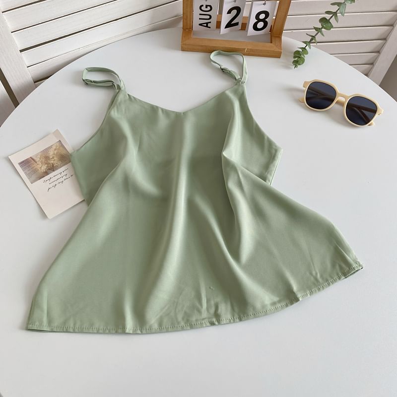 V-Neck Silky Camisole Top