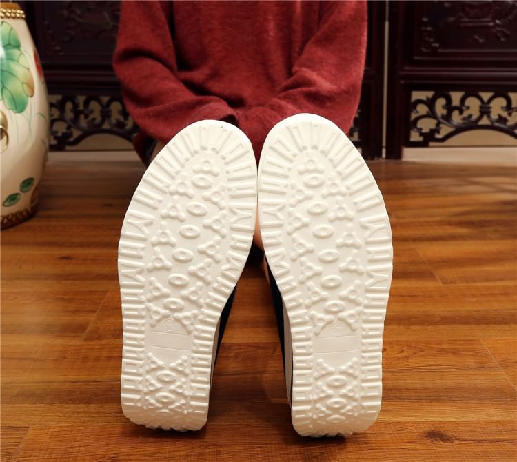 Platform Embroidered Slip Ons