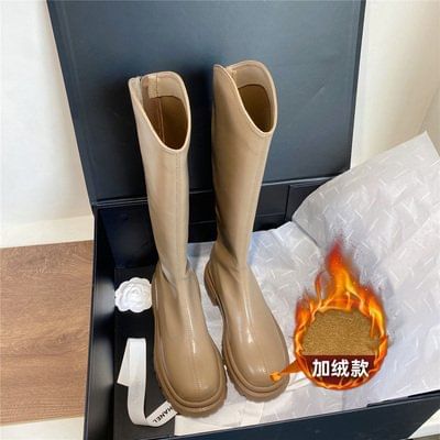 Boots Plain Platform Tall