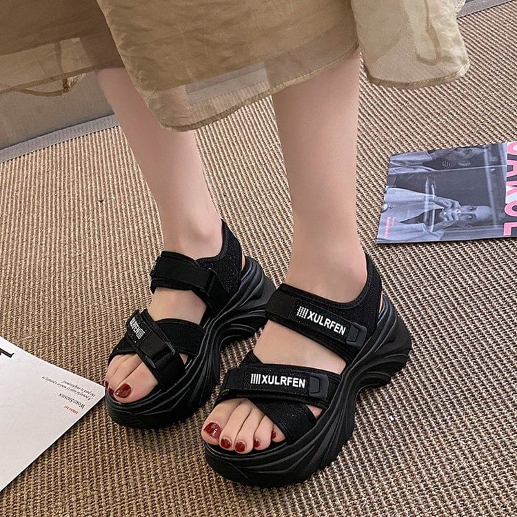 Strap Lettering Sandals Adhesive