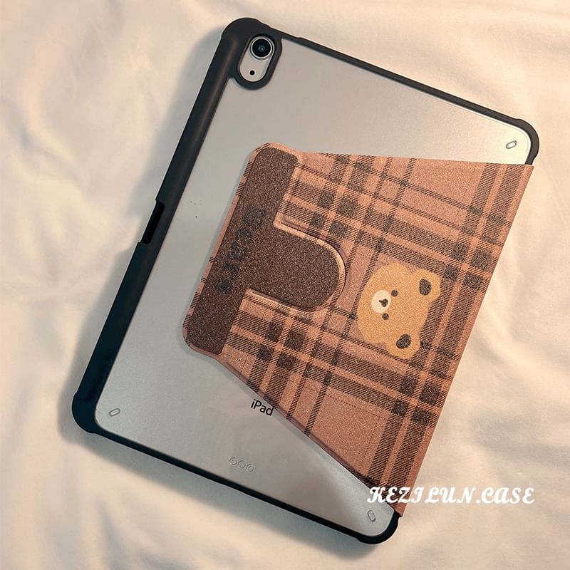 iPad Case Plaid Bear