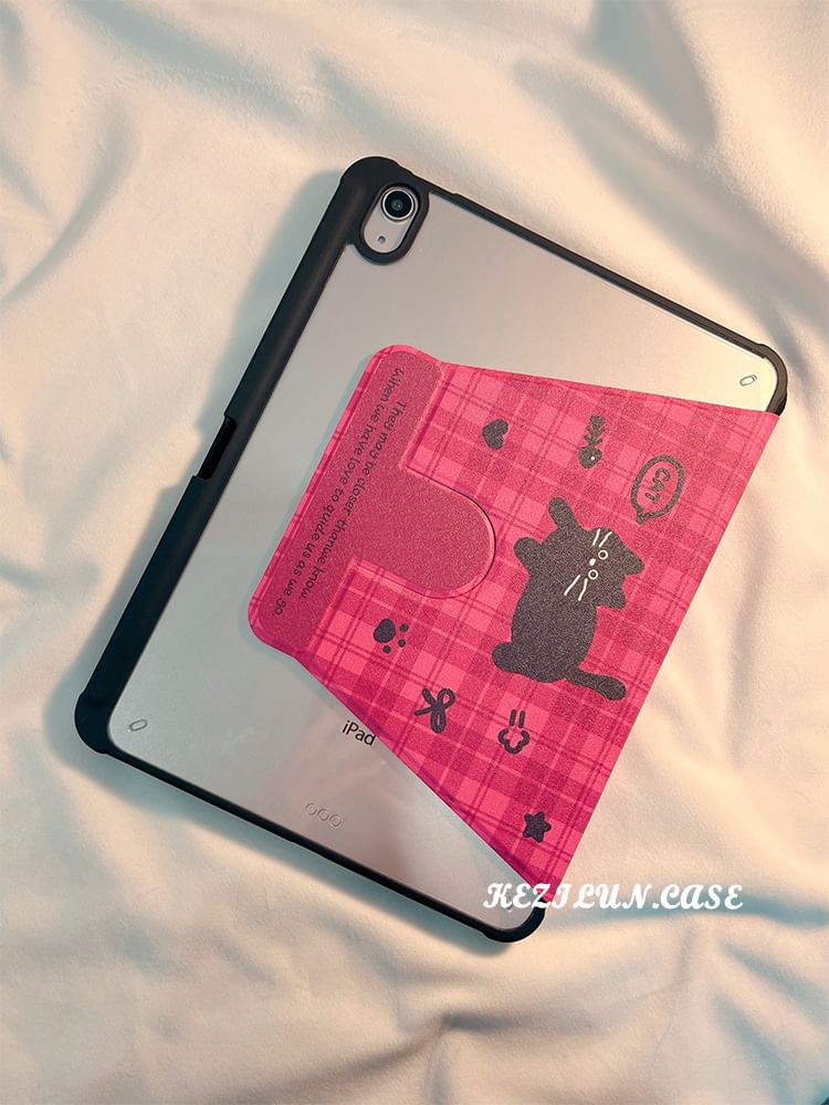 Case Cat iPad Plaid