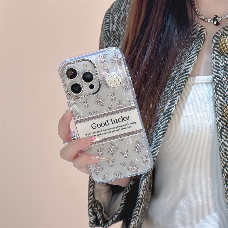 Lettering Floral Case Phone