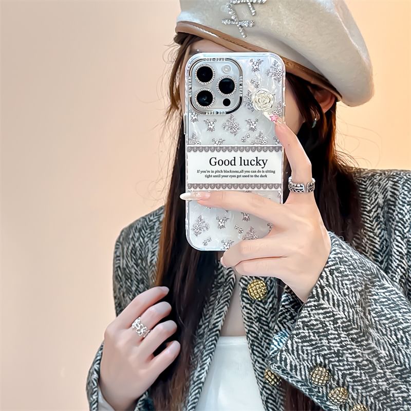 Lettering Floral Case Phone