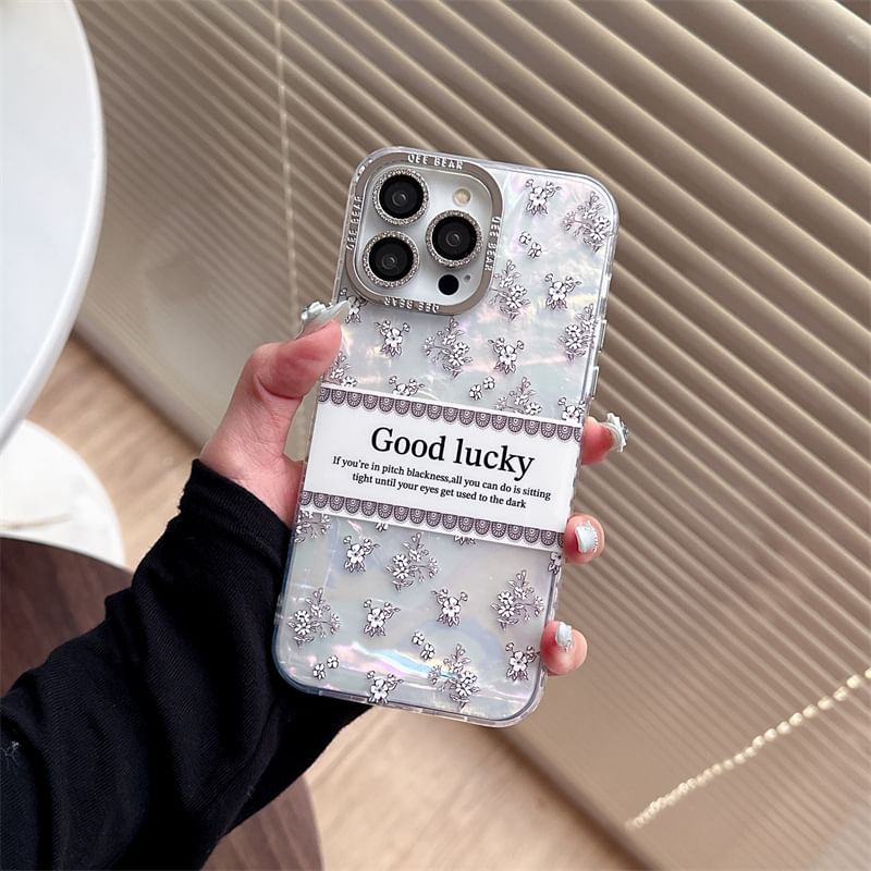 Lettering Floral Case Phone