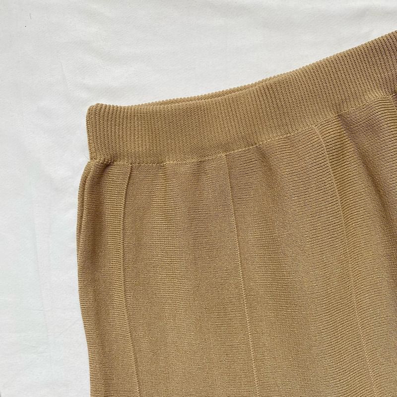 Elastic Waist Plain Midi Mermaid Knit Skirt