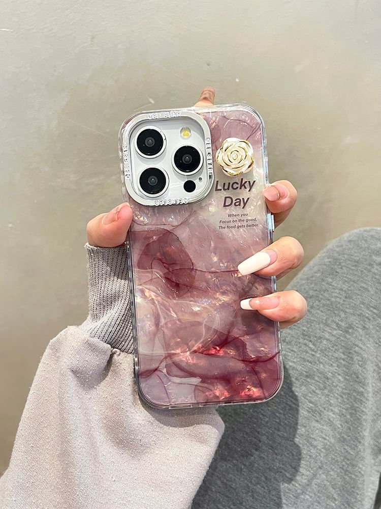 Print Floral Marble Case Phone