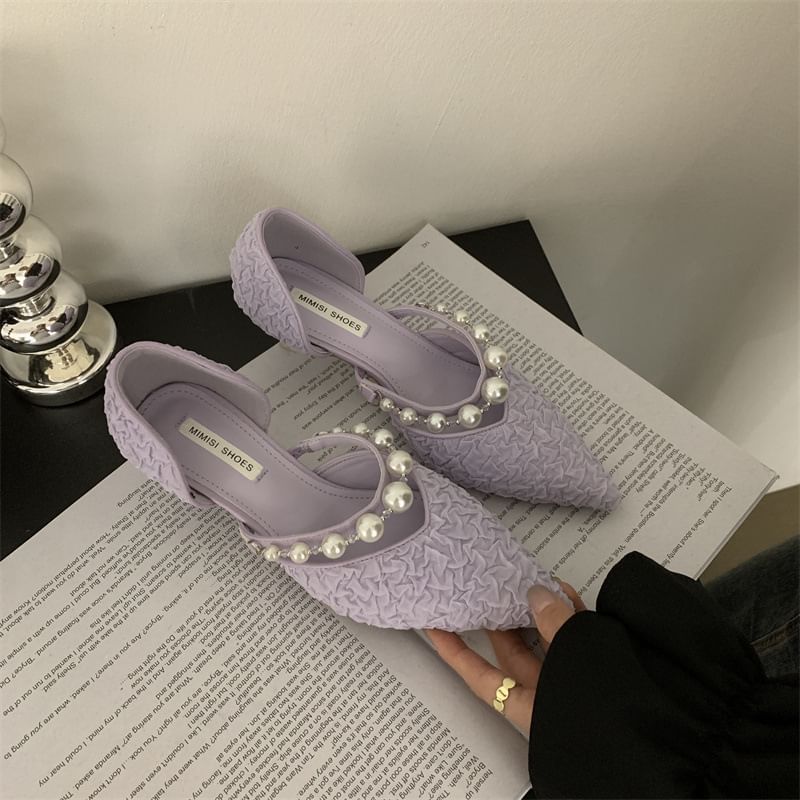 High Pumps Faux Heel Pearl