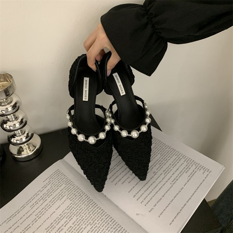 High Pumps Faux Heel Pearl