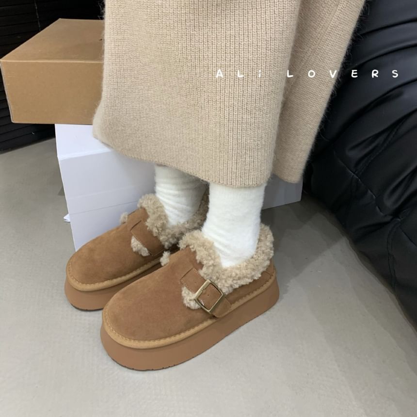 Platform Buckled Ankle Snow Boots