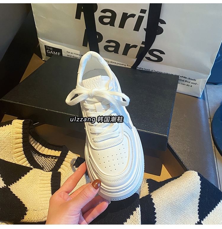 Platform Plain Panel Sneakers