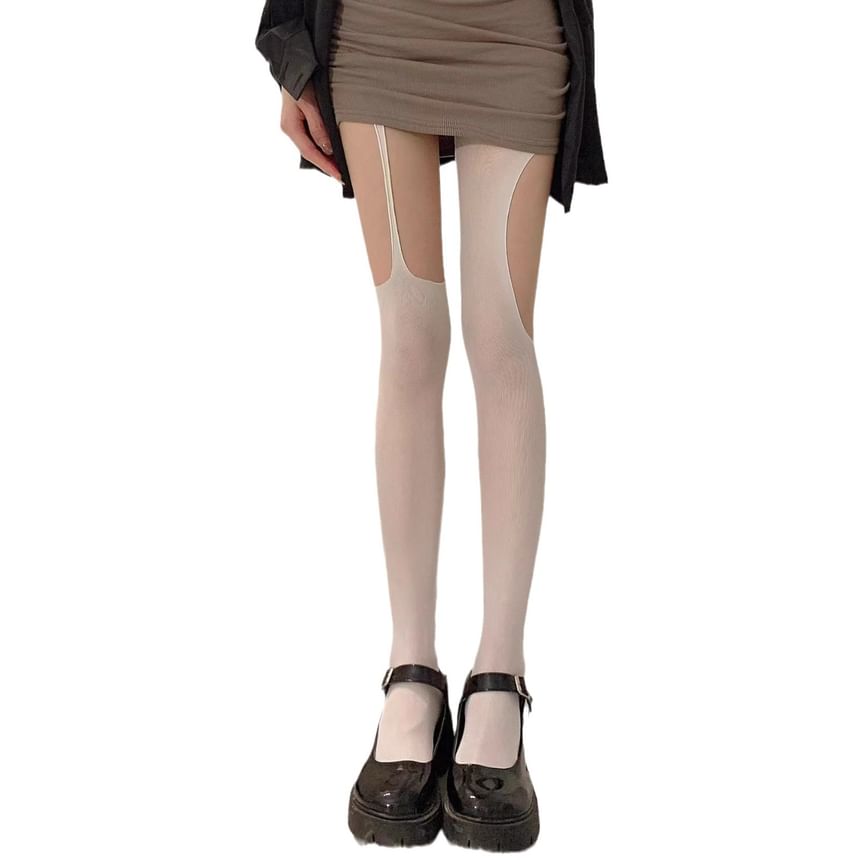 Plain Cutout Tights