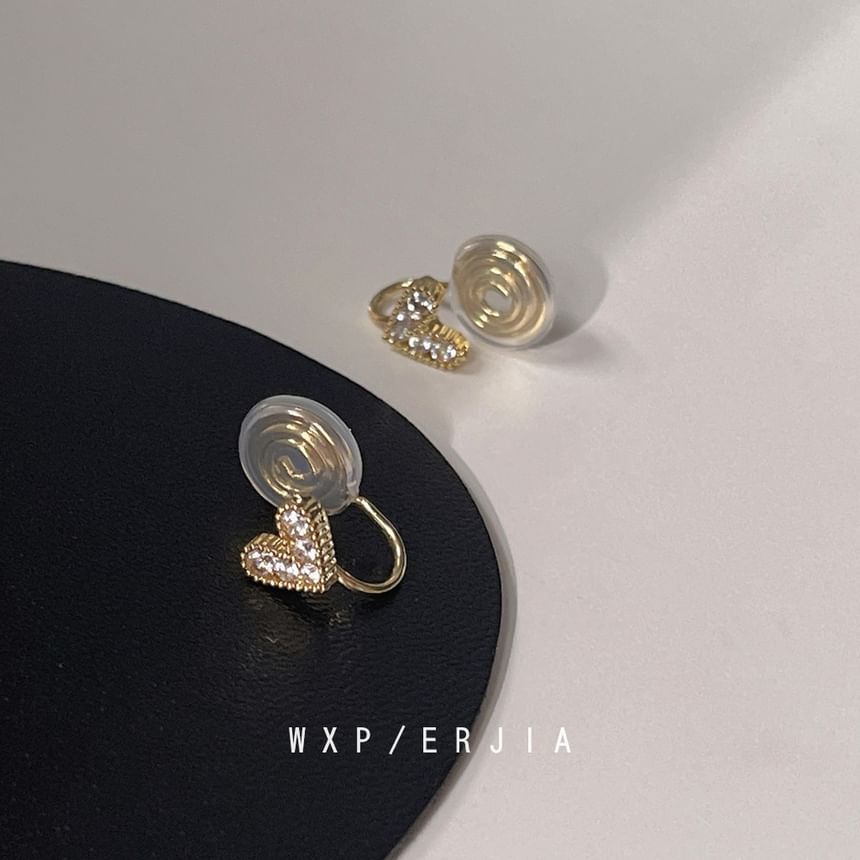 Heart Ear Alloy Cuff Rhinestone