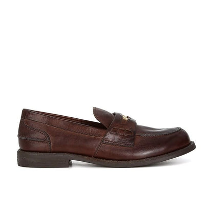 Faux Leather Metal Accent Loafers