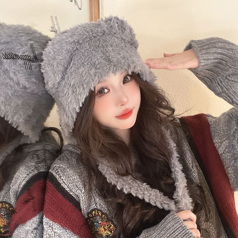 Ear Bear Fluffy Earflap Hat