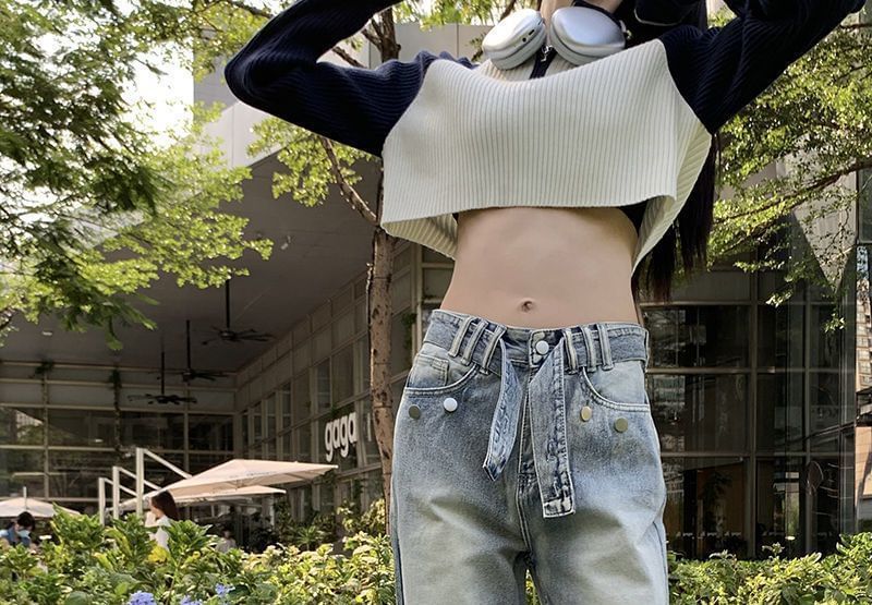 Fit Loose Mid Rise Jeans Washed