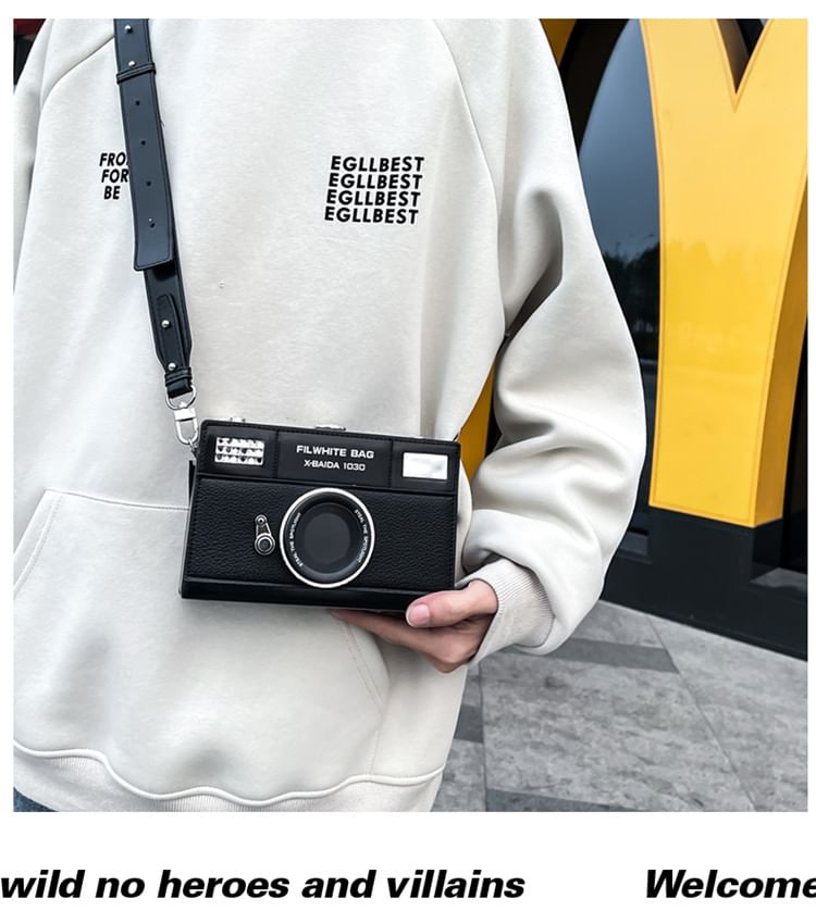 Lettering Camera Crossbody Bag