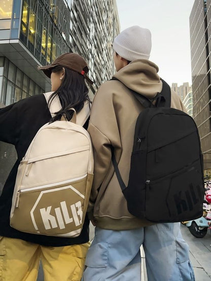 Lettering Multi-Pocket Backpack