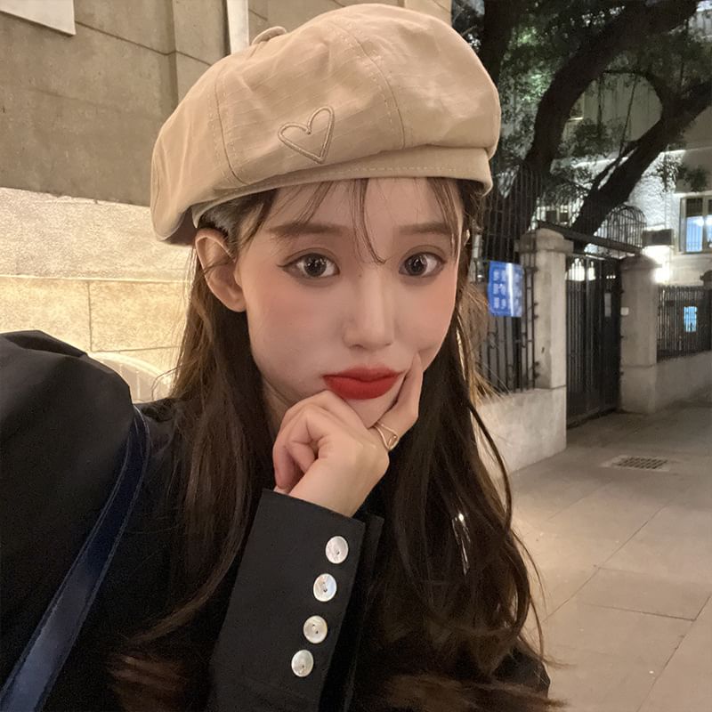 Beret Embroidered Heart