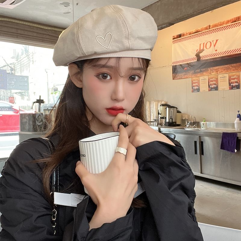 Beret Embroidered Heart