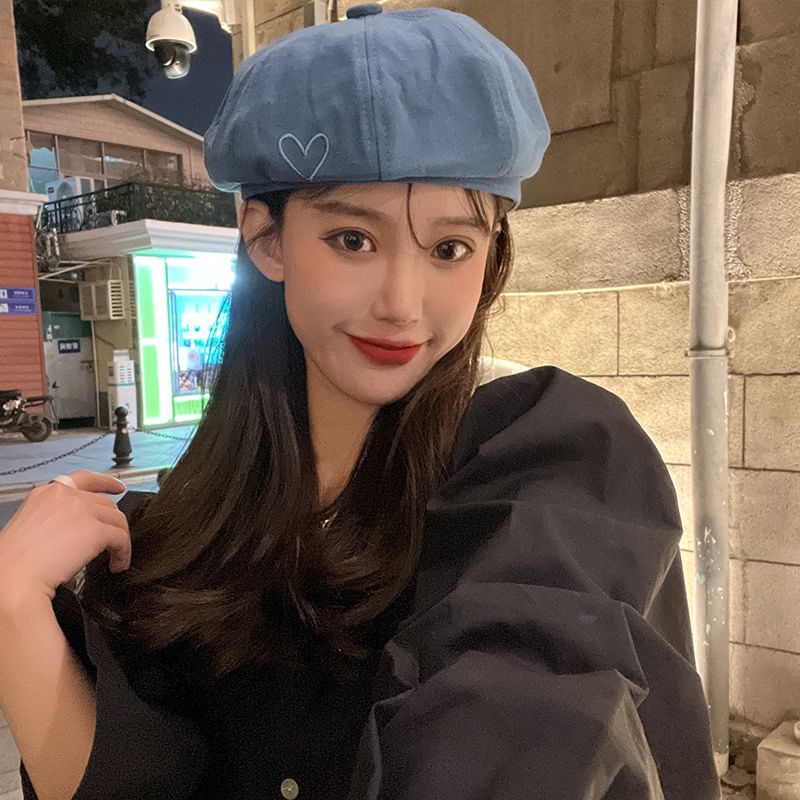 Beret Embroidered Heart