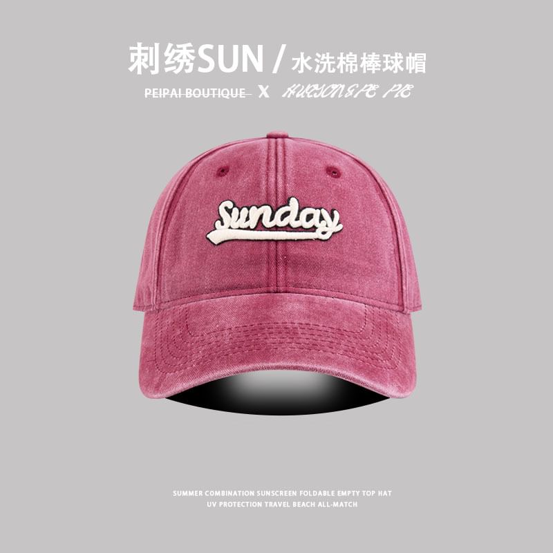 Embroidered Washed Cap Letter