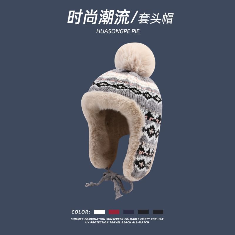 Patterned Trapper Hat