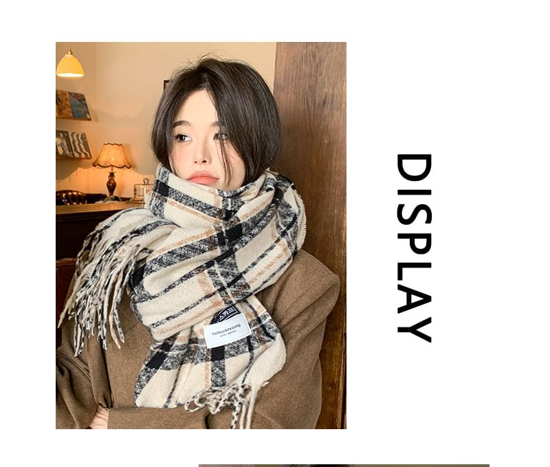 Scarf Plaid Tasseled