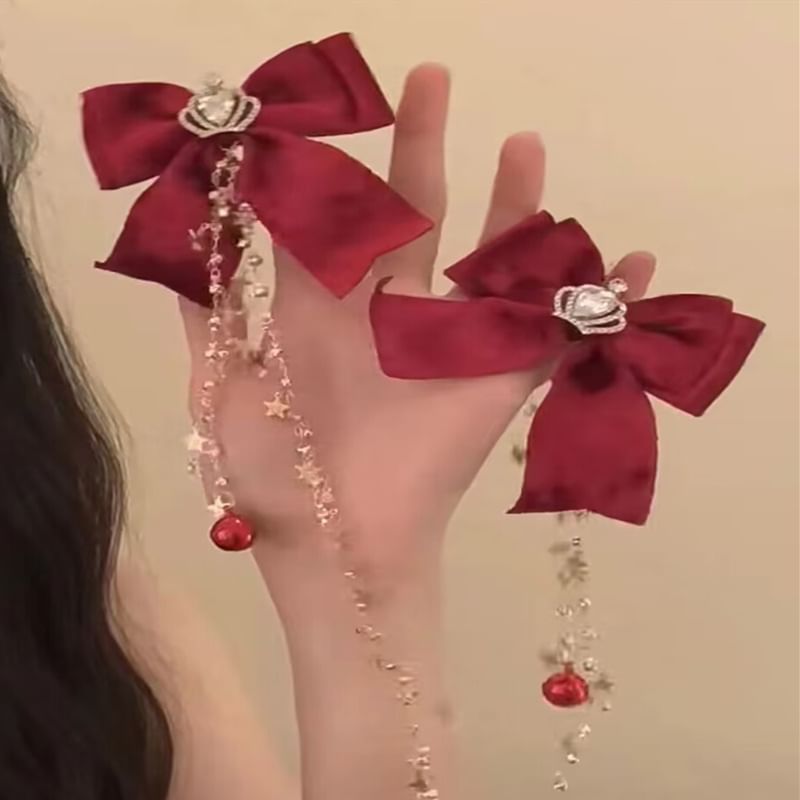 Earring Alloy Bow Dangle