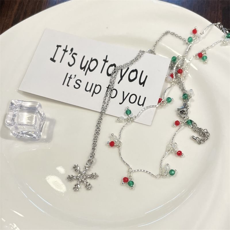 Layered Snowflake Necklace