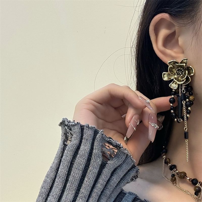 Floral Drop Beaded Earring