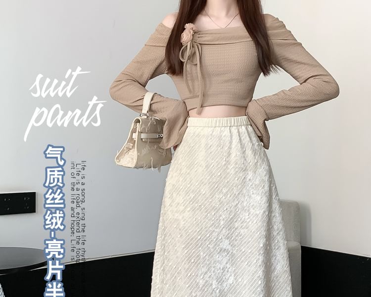 High-Waist Plain Skirt